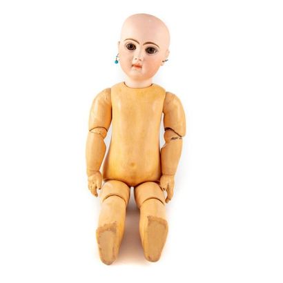 JUMEAU France XIXe
Bébé tête en biscuit coulé,
Bouche...