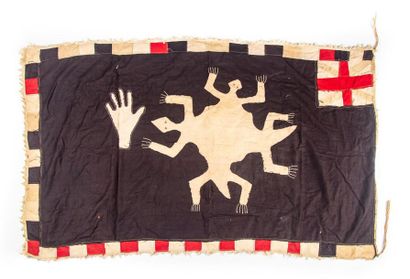 FANTI, GHANA.
Textile, coton appliqué.
Drapeau...