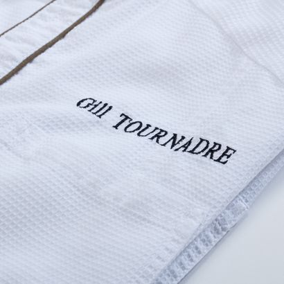 Chef Gilles Tournadre's kitchen jacket, embroidered...