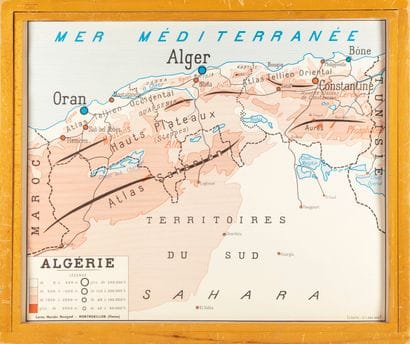 Ensemble de quatre cartes scolaires recto-verso...