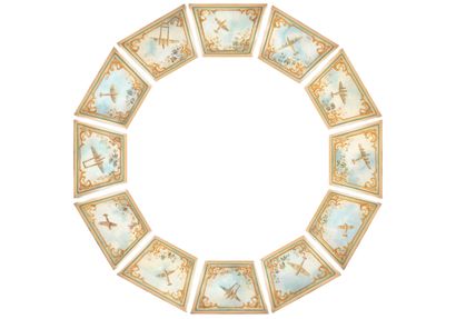 Set of 12 panels forming a merry-go-round...