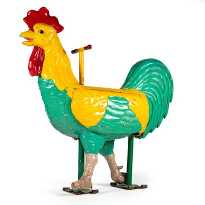 ANONYMOUS

Important hen in carved wood polychrome...