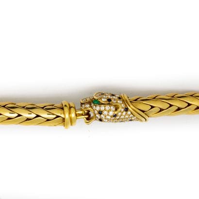 Bracelet gourmette en or jaune au centre...