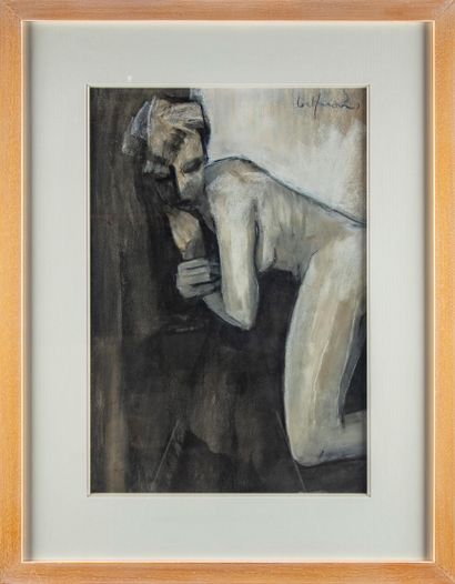 THE HERON - XXth
Nude
Ink and watercolor
Signed...