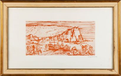 Jeff FRIBOULET (1919-2003)
Fishermen in Etretat...