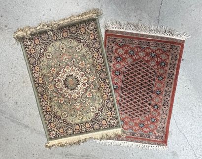 Deux petits tapis persans
68 x 47 cm 
72...