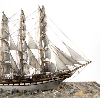 Model of a four-masted sailing ship 