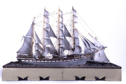 Model of a four-masted sailing ship 