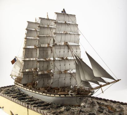 Model of a four-masted sailing ship 