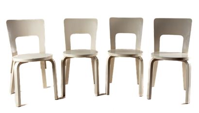 After Alvar AALTO (1898-1976). 
Four wooden...