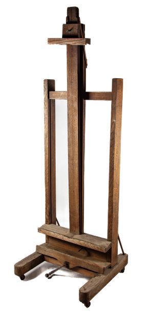 Large rack easel in natural wood, on casters
H....
