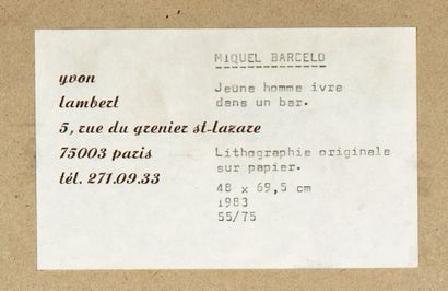 Miquel BARCELO (born 1957)
Young man drunk...