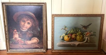 Ensemble de deux chromolithographies représentant...