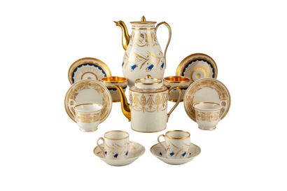 Partie de service à café porcelaine de Paris,...