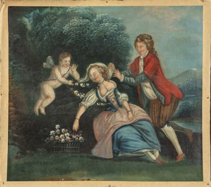 ECOLE FRANCAISE du XIXe
Scène galante dans...