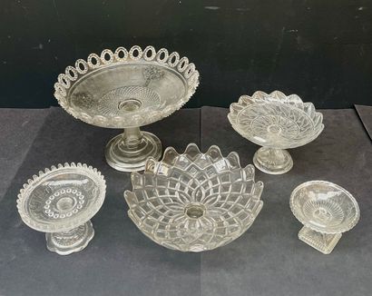 Ensemble en verre comprenant 2 présentoirs...