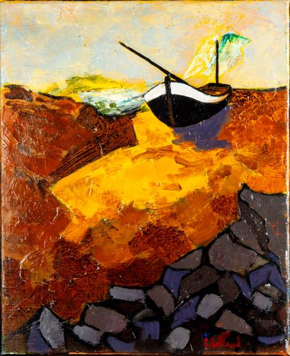 Alain COLLIARD (born 1944) 
The boat 
Oil...
