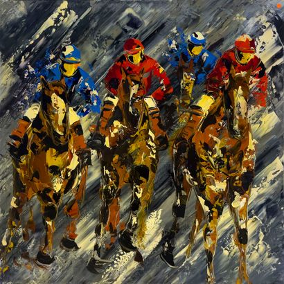 Rénald LEMAIRE (20th)
Horse race 
Oil on...