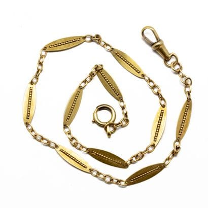 18K (750/1000) yellow gold watch chain with...