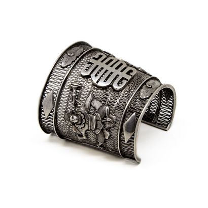THAILAND 
Silver cuff bracelet with openwork...