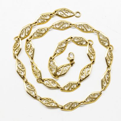 18K (750/1000) yellow gold watch chain transformed...