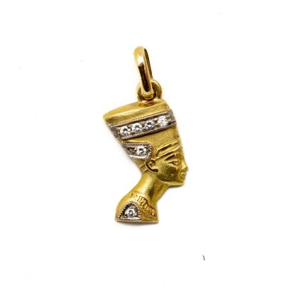 18 K (750/1000) yellow gold pendant depicting...