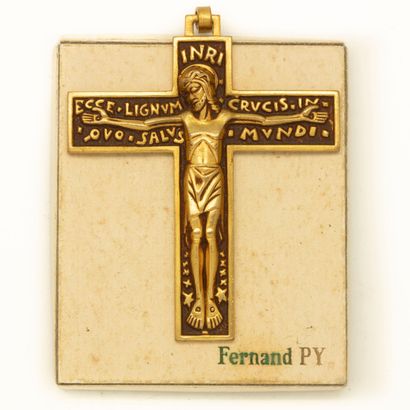 Fernand PY (1887-1949)
Gilded metal cross...