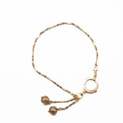 18K (750/1000) yellow gold watch chain, with...