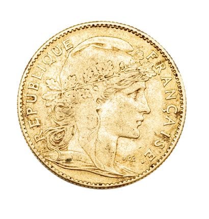 Pièce de 10 francs or au coq datée 1899
Poids....