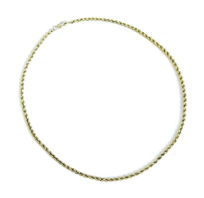 Collier ras de cou en or jaune (14K) torsadé....