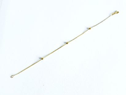 Fin bracelet en or jaune (18K/750) à mailles...