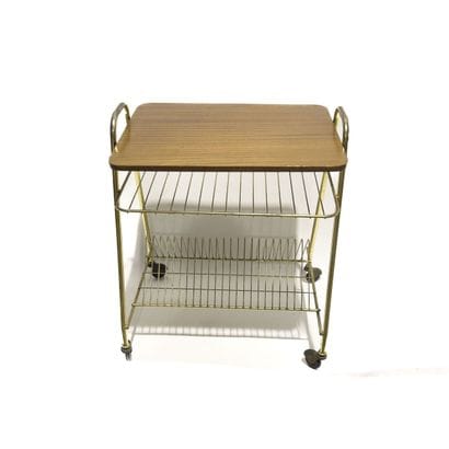 Desserte porte revues en laiton et formica...