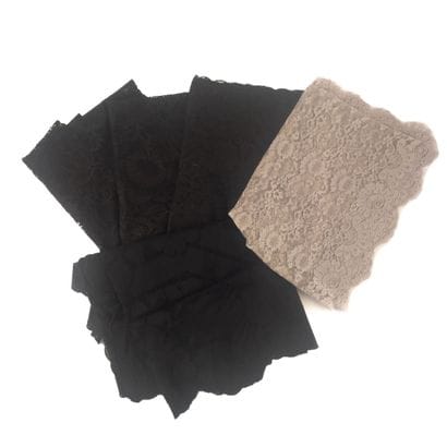 Assortment of black and gray Calais lace...
