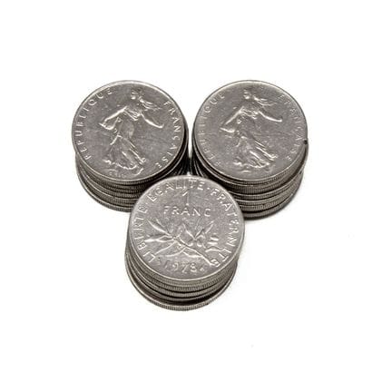 Lot de 82 pièces en cupronickel comprenant...