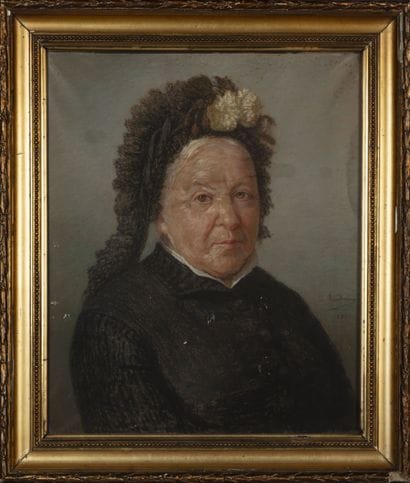 ECOLE FRANCAISE
Portrait d'une vieille femme,
Pastel...
