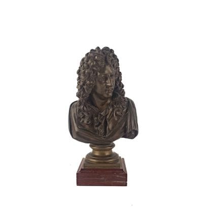 Buste de Jean Racine 
Épreuve en bronze 
Marqué...