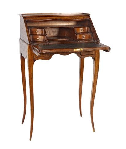 Small writing desk made of natural wood,...