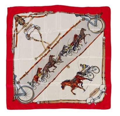 CELINE PARIS
Silk square with a racehorse...