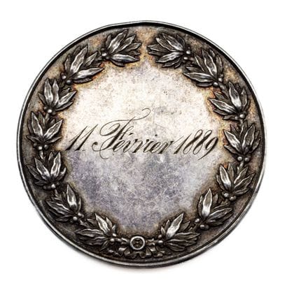 Médaille de mariage en argent portant à l'avers...