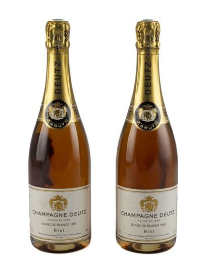 2 bottles of Deutz Champagne, Blanc de Blancs,...