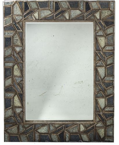 Rectangular mirror; the frame consists of...