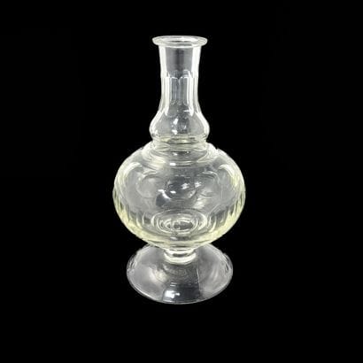 Bulbous carafe in cut glass with lozenge...