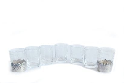 BACCARAT
Set of 5 small crystal liqueur glasses...