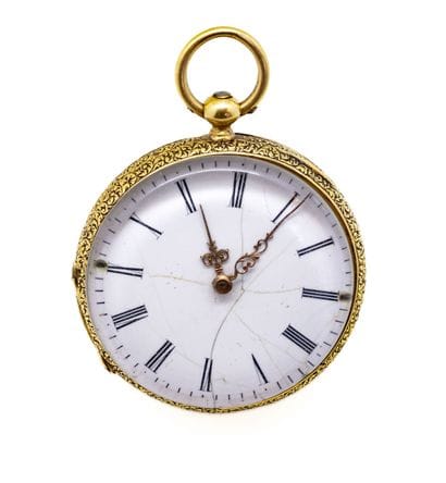 Montre de gousset, simple cuvette en or 14...