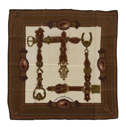 PIERRE BACCARA
Silk square with a beige and...