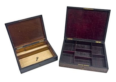 Lot de 2 boîtes en bois comprenant : 
-Boîte...