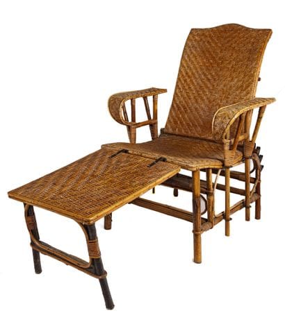 Rattan lounge chair with adjustable backrest...