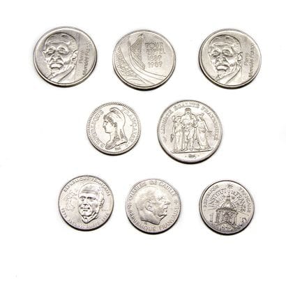 Lot de 82 pièces en cupronickel comprenant...