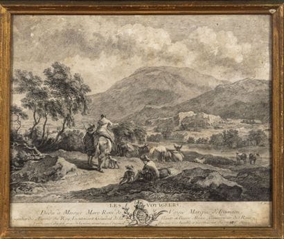 2 gravures comprenant : 
- D'après F.Poilly...