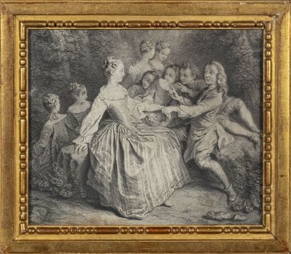3 gravures en grisaille comprenant : 
-D'après...